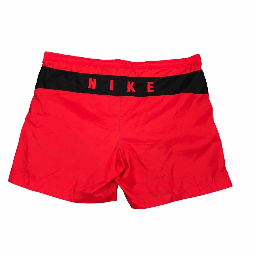 VTG 90's Y2K Nike Swim Trunks Red Mesh Lining Drawstring Shorts Men's‎ XL